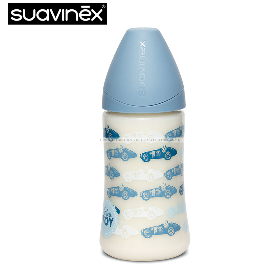Suavinex - Rose Et Bleu Biberon 270 Ml. Silicone - Bimbi Megastore