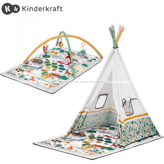 Kinderkraft - Little Garden Tappeto Educativo Con Tenda