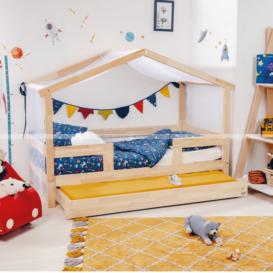 Picci - Cottage Letto Montessori Con Materassi E Tessili