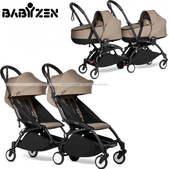 Babyzen - Yoyo2 Passeggino Gemellare Connect Con 2 Bassinet