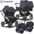 Bugaboo - Bugaboo Donkey 5 Trio Gemellare Con Aton S2 Stormy Blue Blk Blk