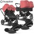 Bugaboo - Bugaboo Donkey 5 Trio Gemellare Con Cloud T Sunrise Red Blk Blk