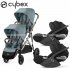 Cybex - Gazelle S Duo Gemellare Con Cloud T Isize Sky Blue