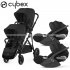 Cybex - Gazelle S Duo Gemellare Con Cloud T Isize Moon Black