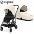 Cybex - Melio Carbon Duo Passeggino E Navicella Canvas White
