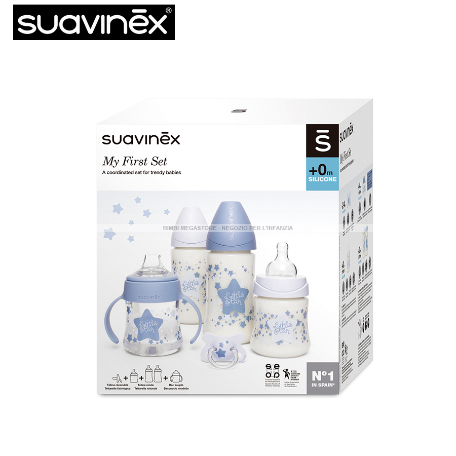 SUAVINEX - PACK 4 BIBERON + 1 CIUCCIO INFINITE LOVE ROSA